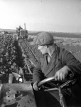 Вспашка зяби в колхозе имени Ворошилова трактористом Марксштадской МТС Ф.Д.Вейде