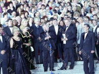 Выступление кинопродюсера М.Г. Рудинштейна на открытии Открытого Российского кинофестиваля «Кинотавр». Российская Федерация, Краснодарский край, г. Сочи. 1993 г. Фот. Г.В. Кмит. РГАКФД. Арх. № 0-4019-цв.