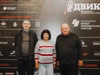 Заместитель директора РГАКФД Р.М. Моисеева и режиссеры-документалисты Д.В. Федорин (слева) и А.В. Осипов