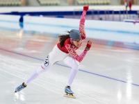 Член сборной России по конькобежному спорту Екатерина Шихова во время тренировки на стадионе «Адлер-Арена».  08.09.2013 г. Россия, Краснодарский край, Сочи.